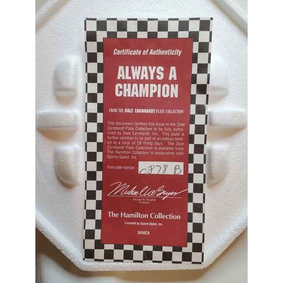 Dale Earnhardt Plate "Always A Champion" The Hamilton Collection #0878B - 0179 - Picture 3 of 4